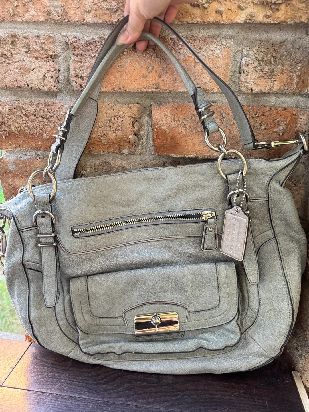 Coach Grey Leather Shoulder Bag - photo 3