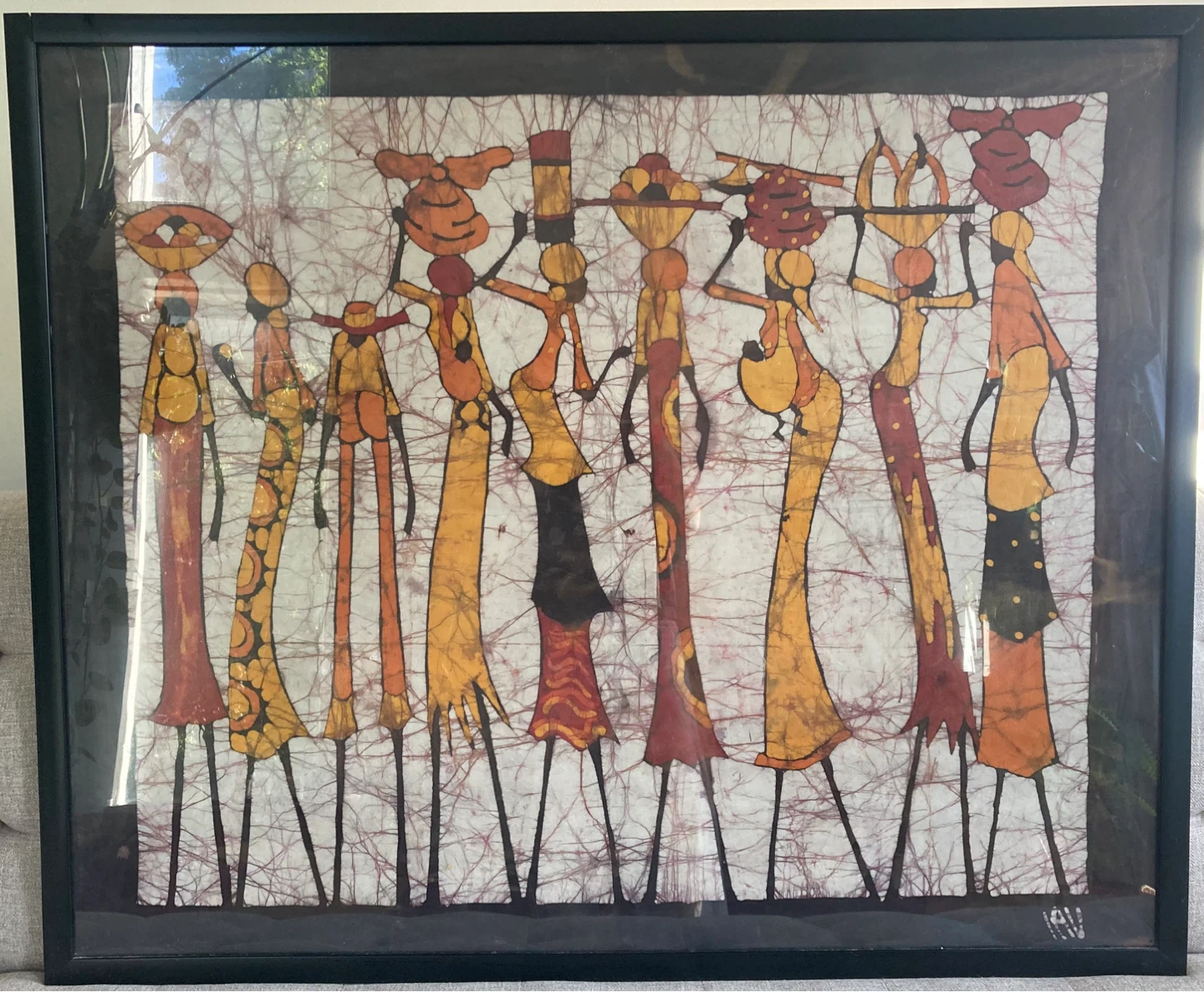 Large Framed Handmade South African Batik Art