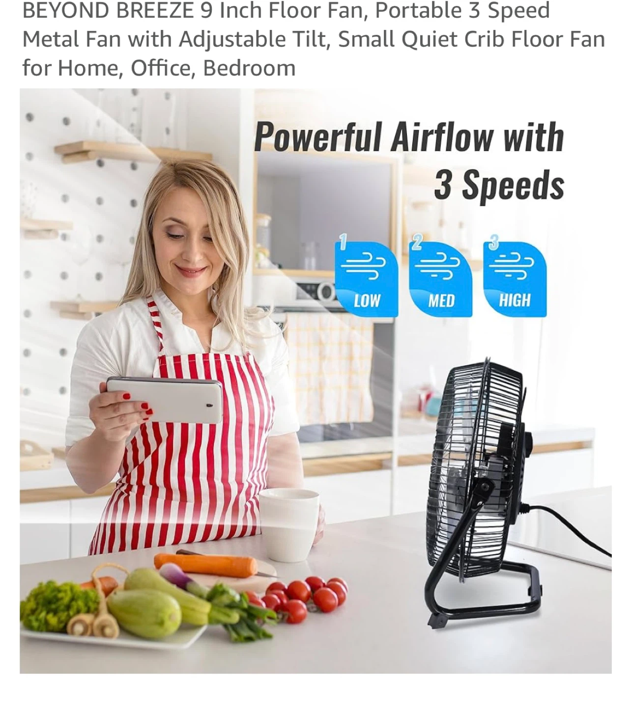 BEYOND BREEZE 9 Inch Floor Fan metal fan - photo 2