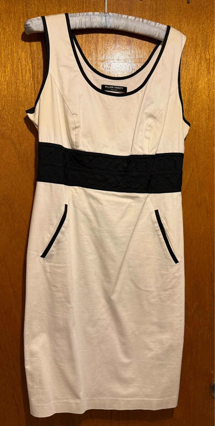 Ellen Tracy White & Black Sheath Dress - photo 2