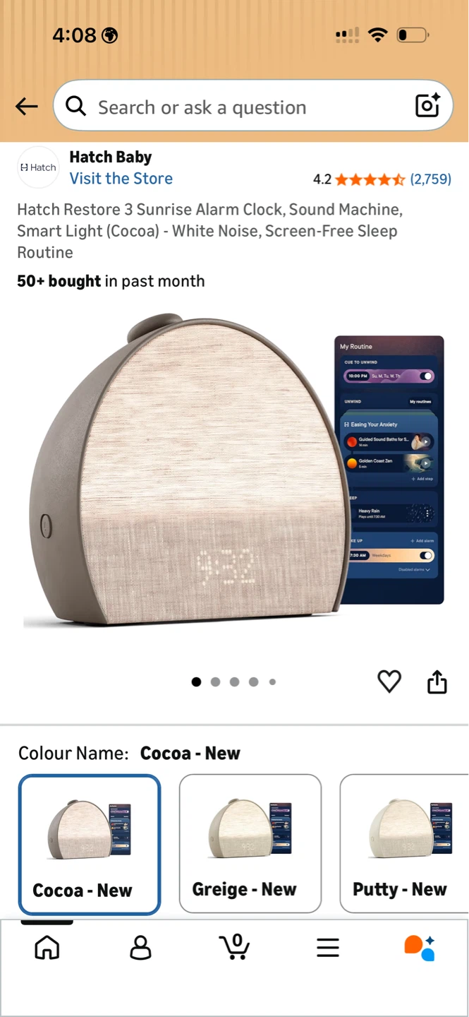 Hatch Restore 3 Sunrise Alarm Clock Smart Light Sound Machine - photo 5