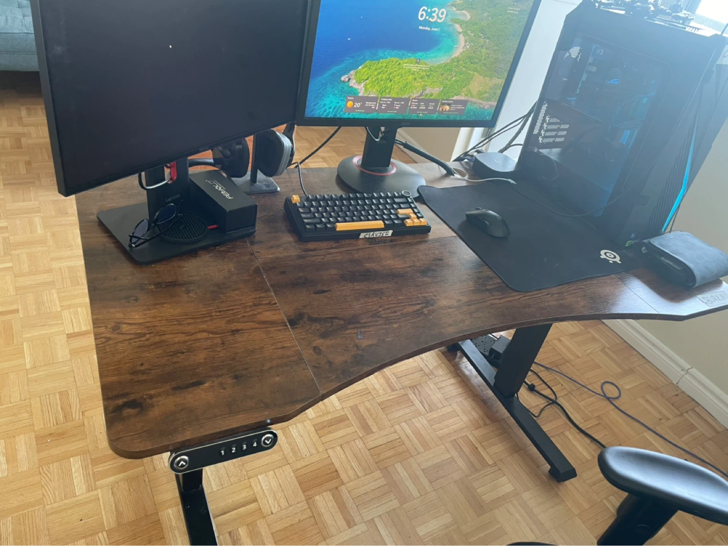 Standing Desk - Rustic Wood Finish