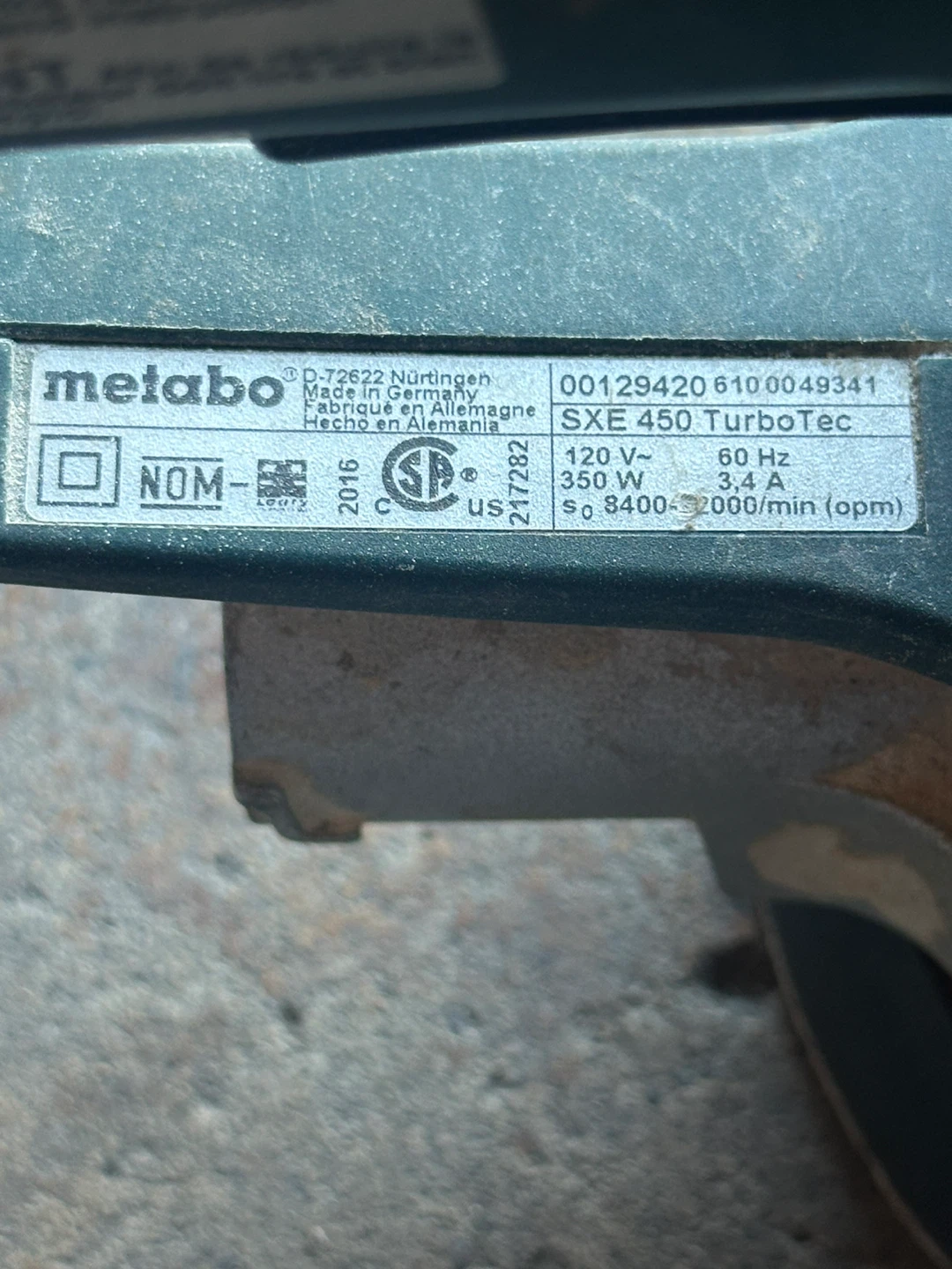 Metabo SXE 450 TurboTec Random Orbit Sander - photo 2