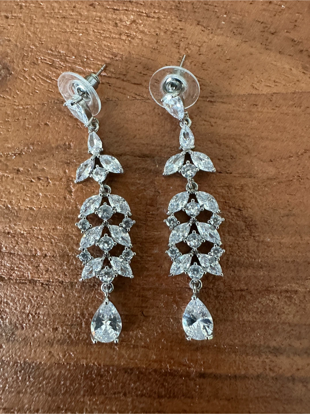 Sparkly Drop Earrings with Clear Stones