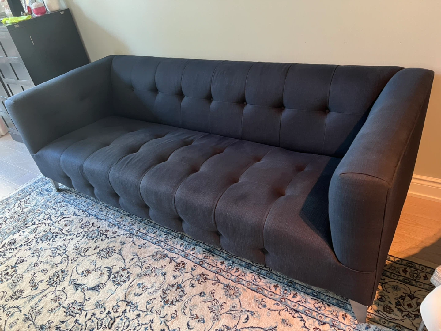 Dark Blue Tufted Sofa - photo 4