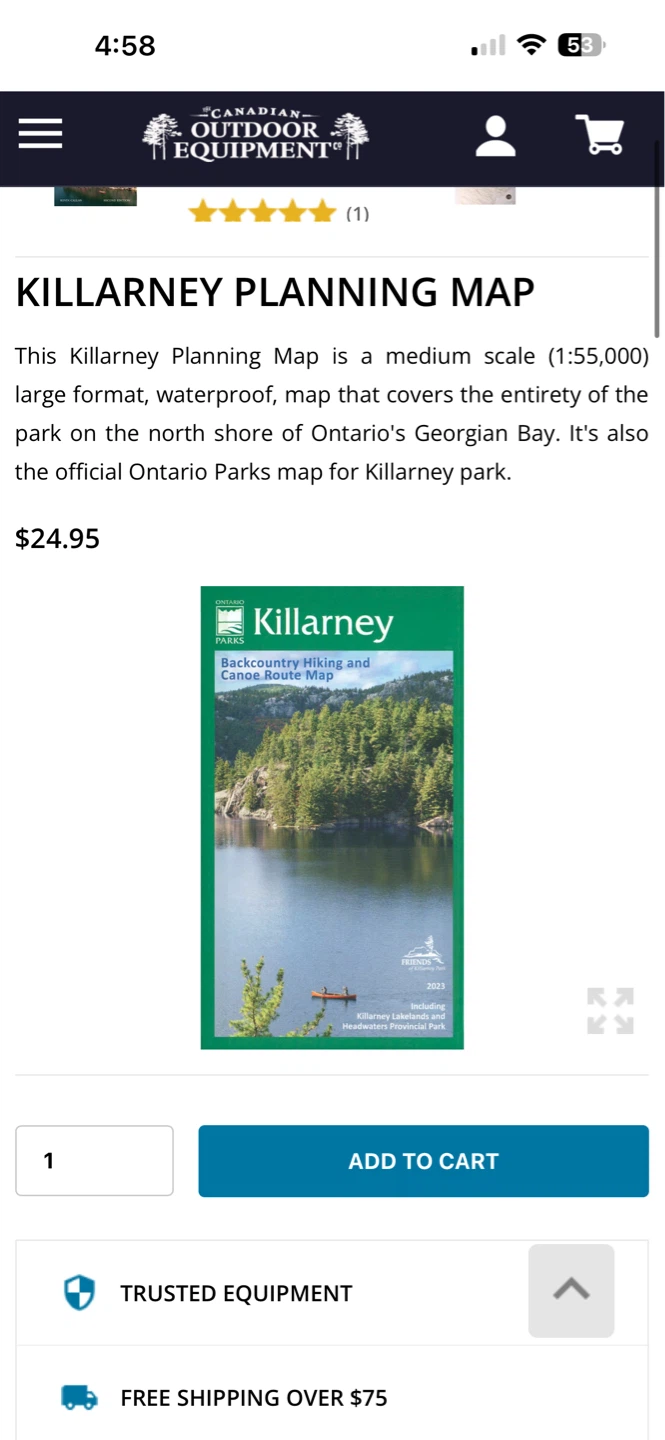 Killarney Provincial Park Backcountry Hiking and Canoe Route Map - photo 4