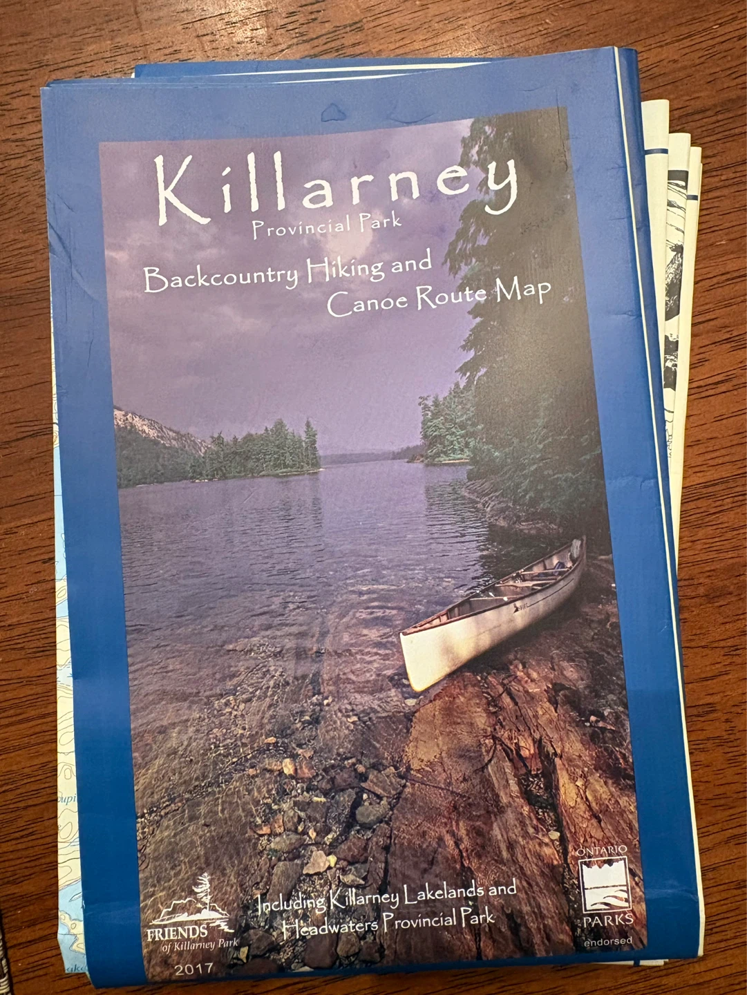 Killarney Provincial Park Backcountry Hiking and Canoe Route Map