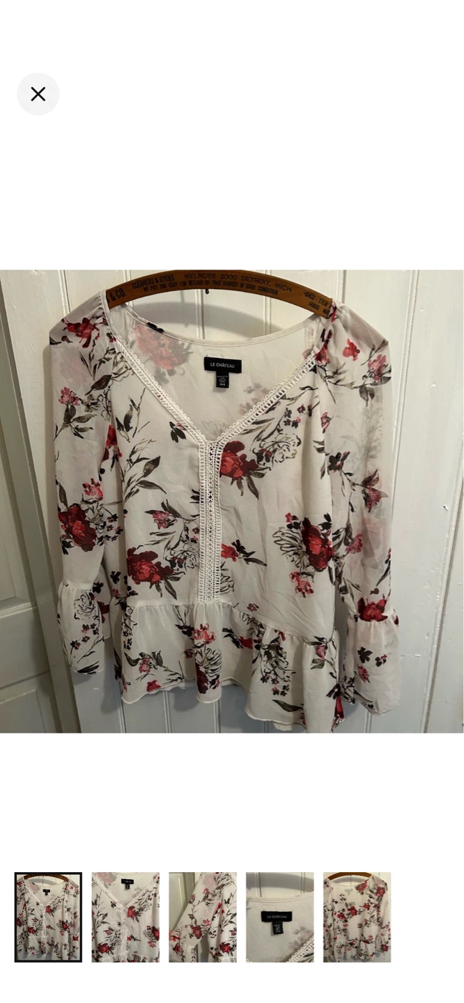 LE CHÂTEAU Floral Print Peasant Blouse - P/S
