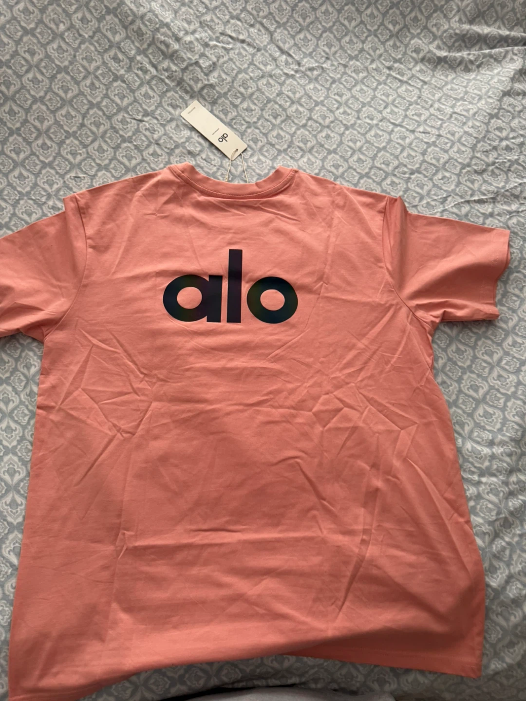 ALO Yoga T-Shirt Coral Pink M-L