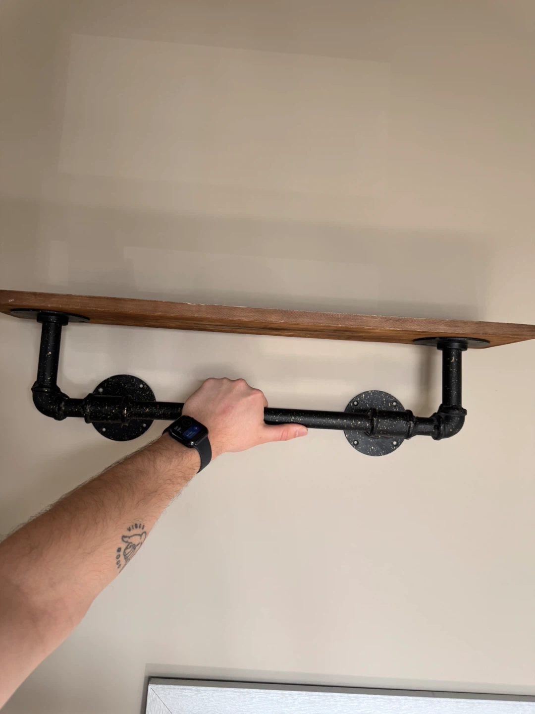 Wood and Metal Pipe Shelf - photo 3