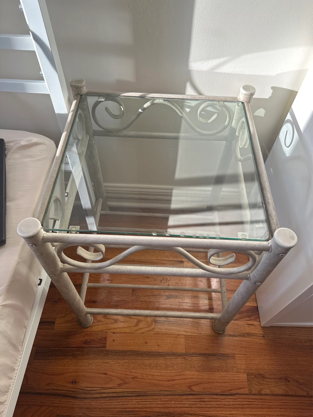 Vintage Metal & Glass Side Table
