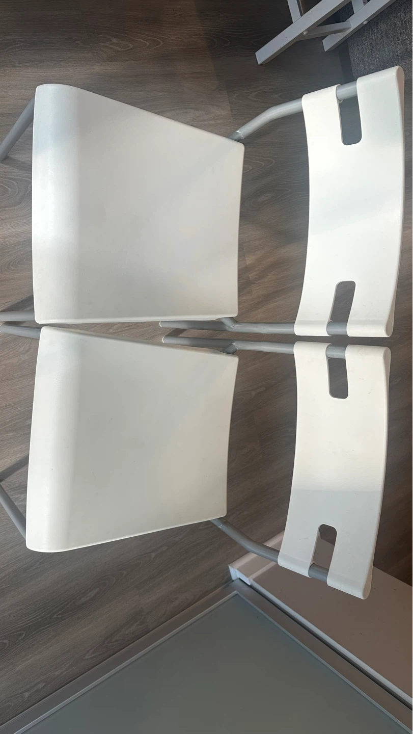 Set of 2 White Stools – Moving Sale - photo 2