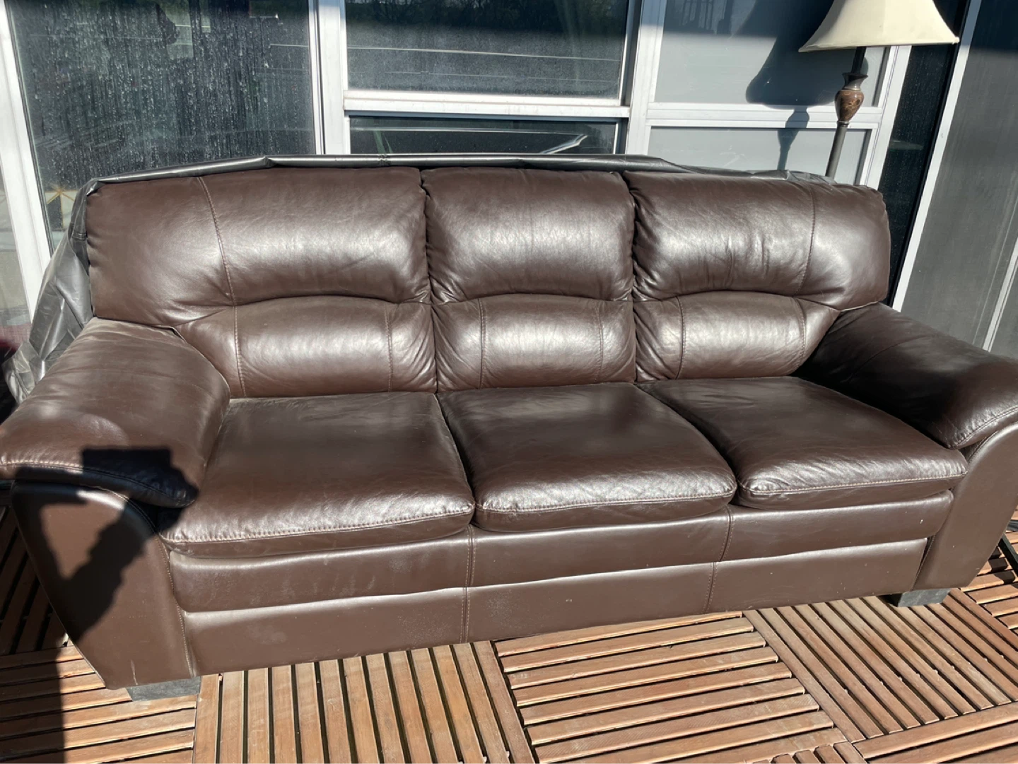 Brown Leather Sofa