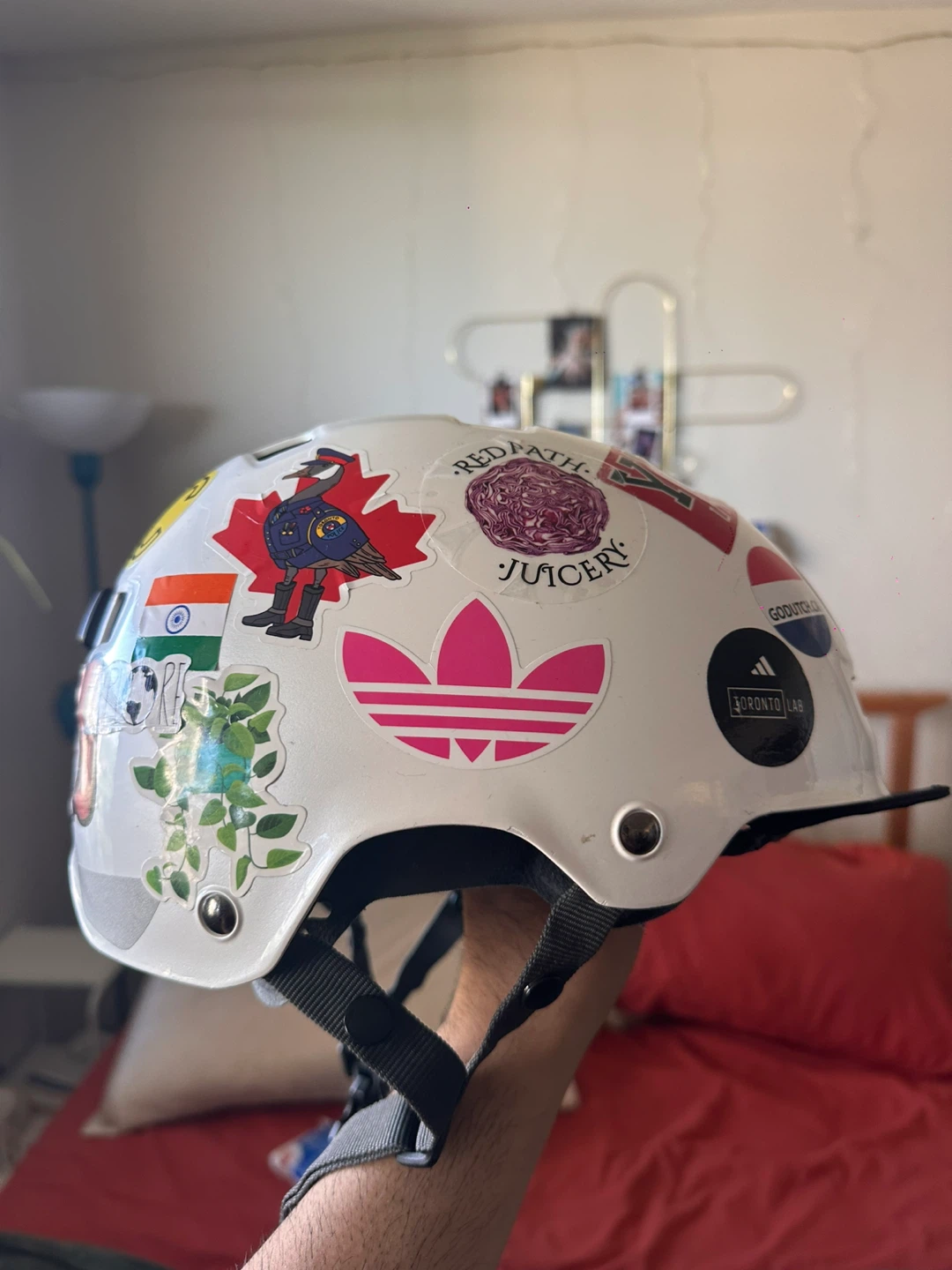 Bike Helmet with Toronto and Various Stickers