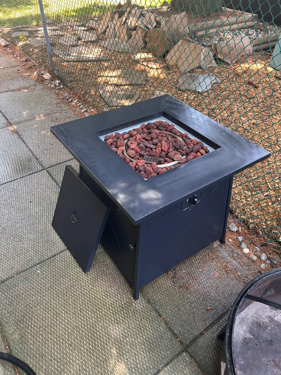 Black Propane Fire Pit