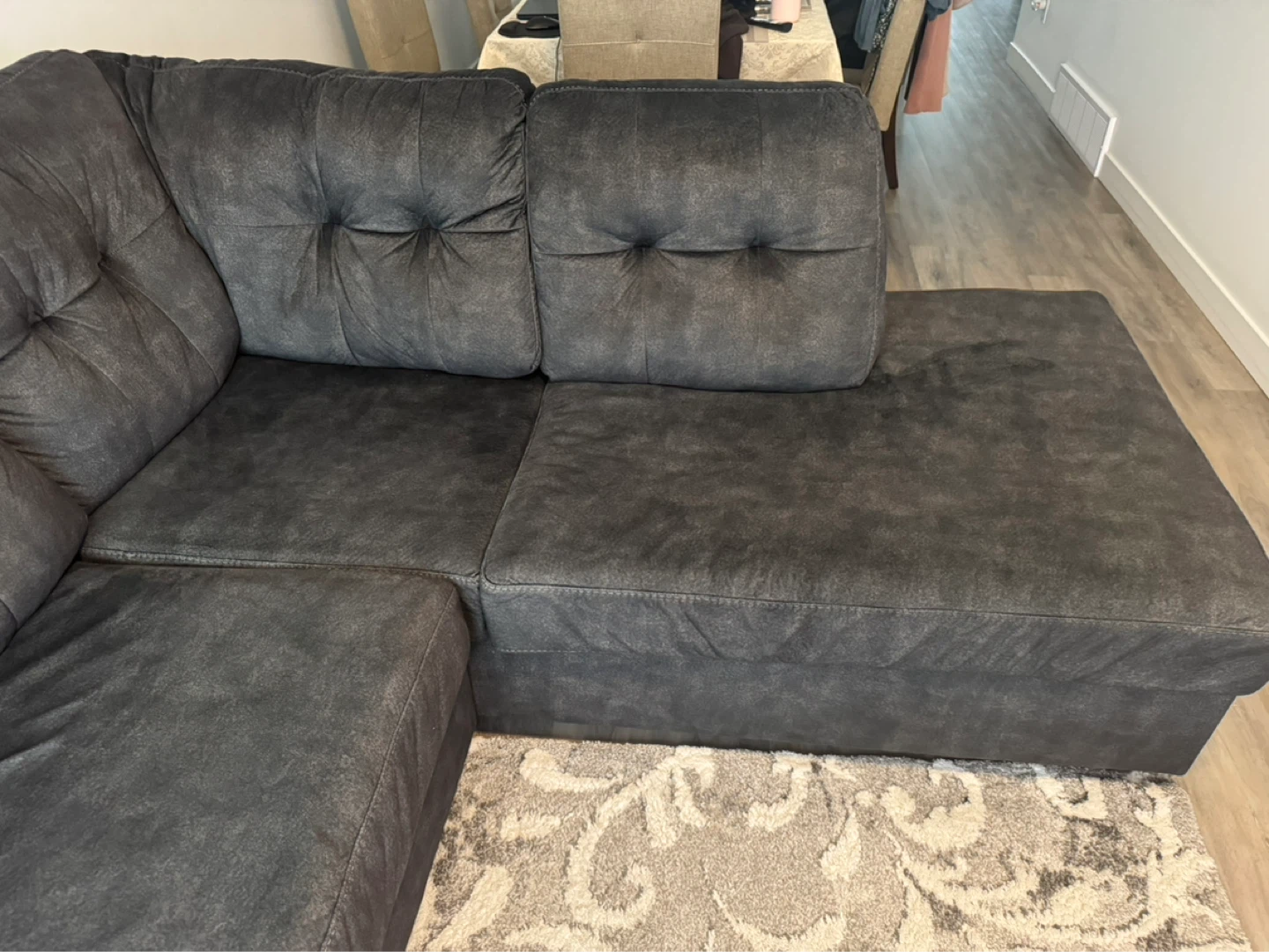 Dark Grey Sectional Sofa - L couch - No delivery Pickup Only! - photo 2
