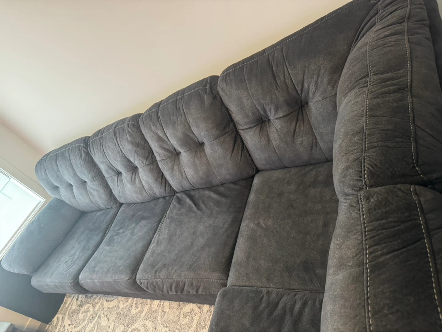 Dark Grey Sectional Sofa - L couch - No delivery Pickup Only! - photo 4