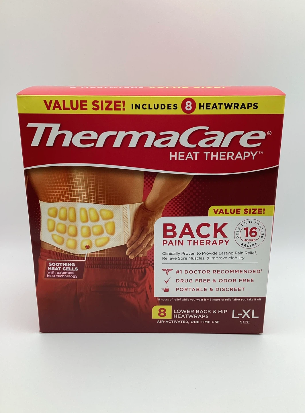 ThermaCare Back Pain Therapy Heatwraps L-XL (8 count)