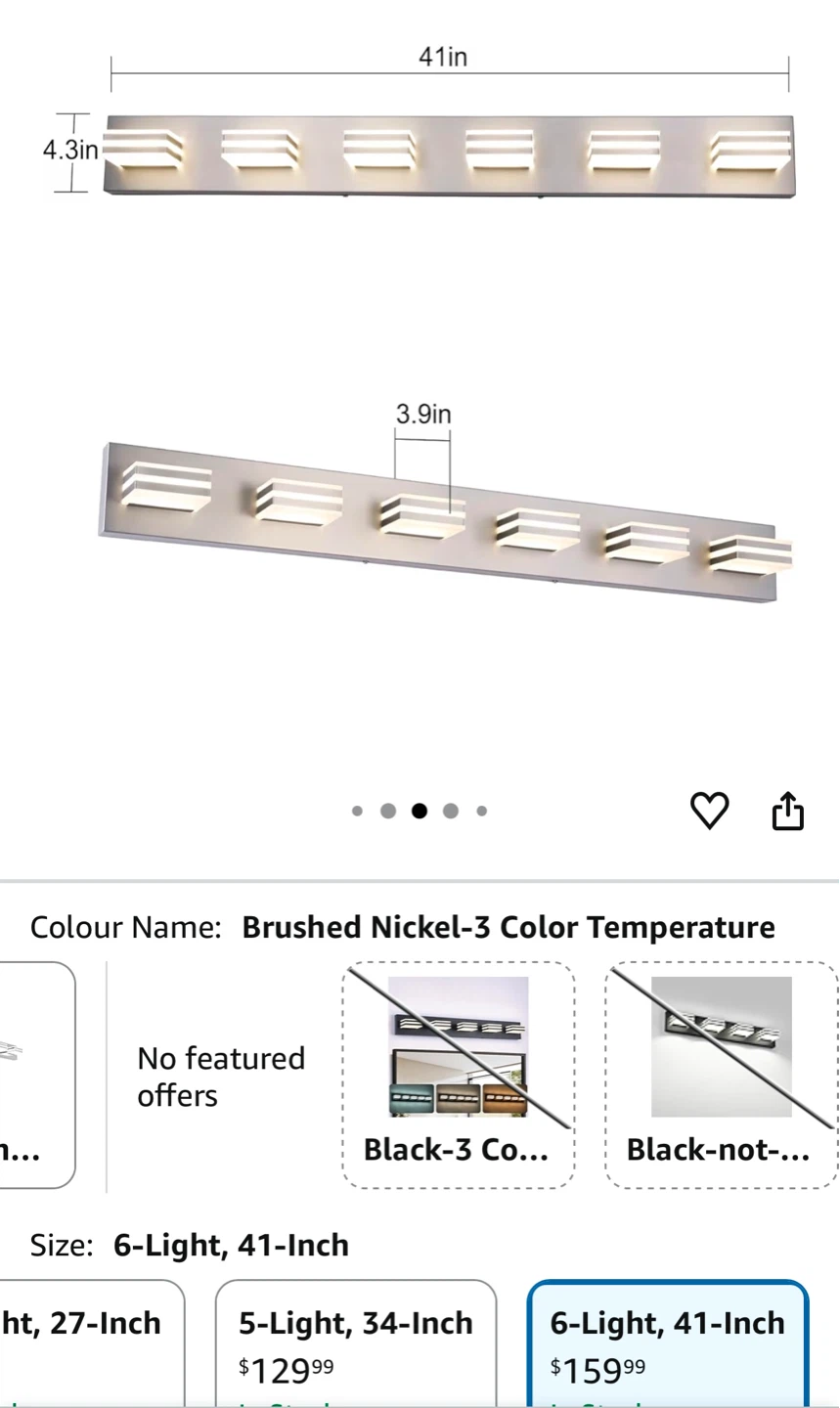 6-Light 41-Inch Vanity Light Fixture - photo 4