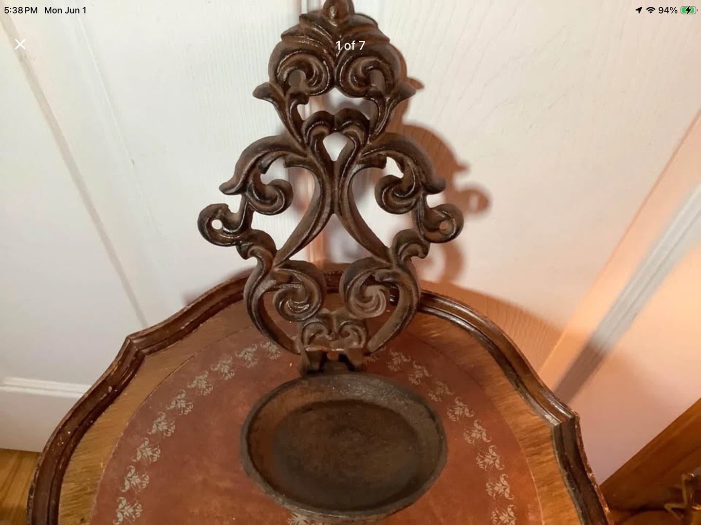 Ant/Vt Cast Iron Fold Up Candle Holder/Wall Sconce🐞