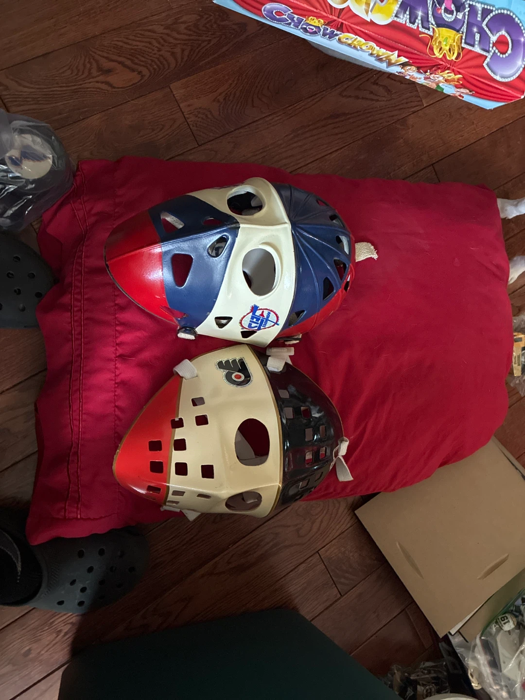 Vintage Hockey Goalie Masks - Flyers and Oilers Inspired