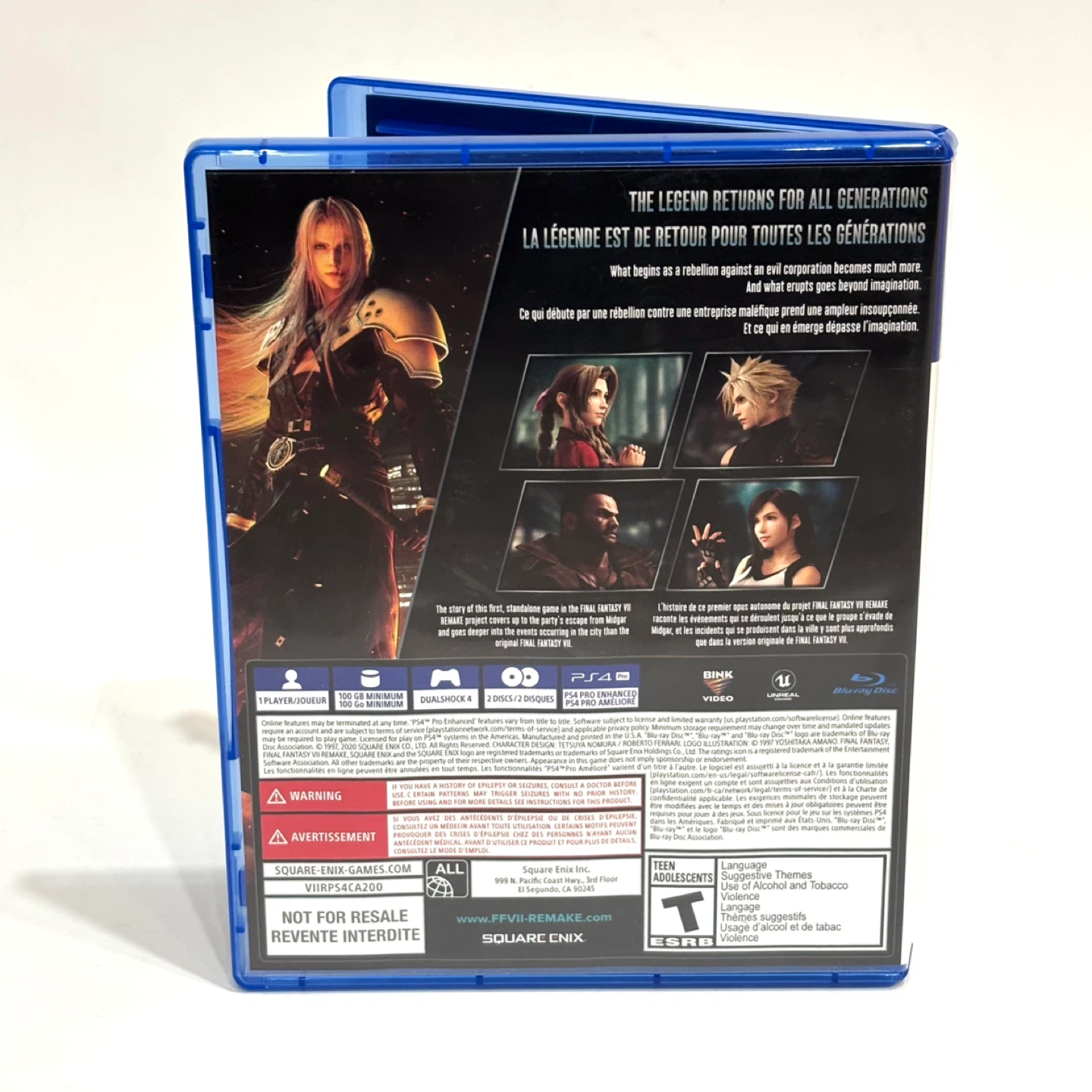 Final Fantasy VII Remake - PS4 - Mint Condition - photo 3