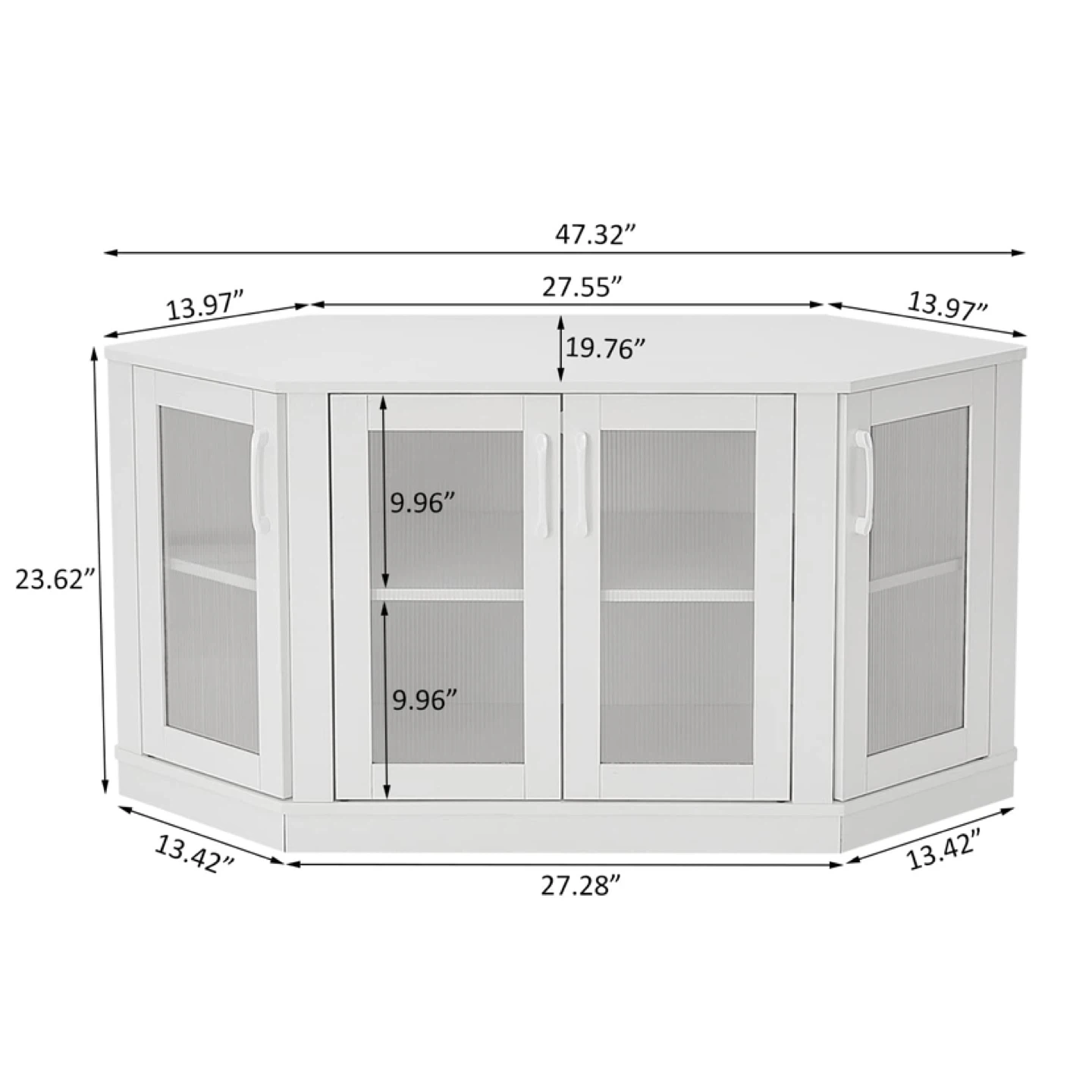 Panana Corner TV Stand Console with 4 Doors - photo 2