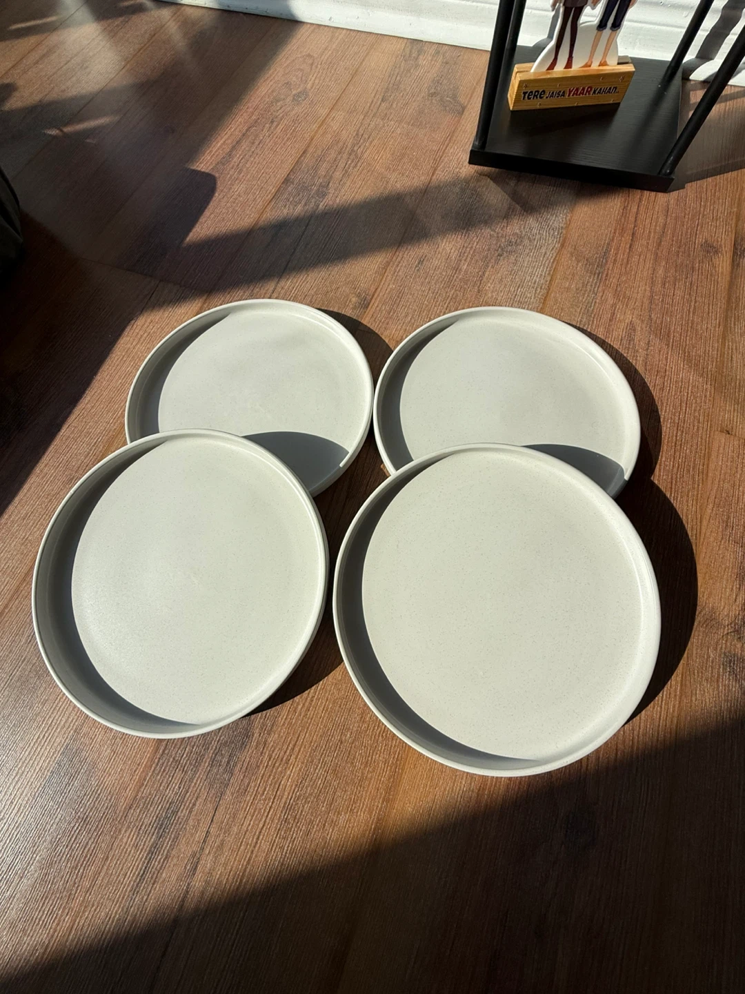 Set of 4 Kitchen Stuff Plus Matte White Plates – Barely Used!