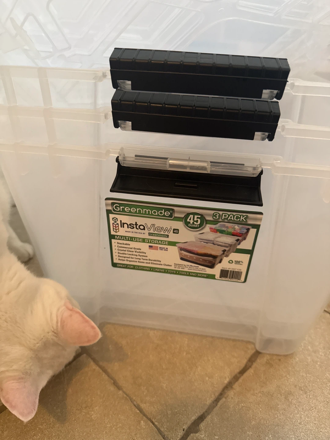 Greenmade InstaView Storage Totes - 3 Pack, 45 Quart - photo 2