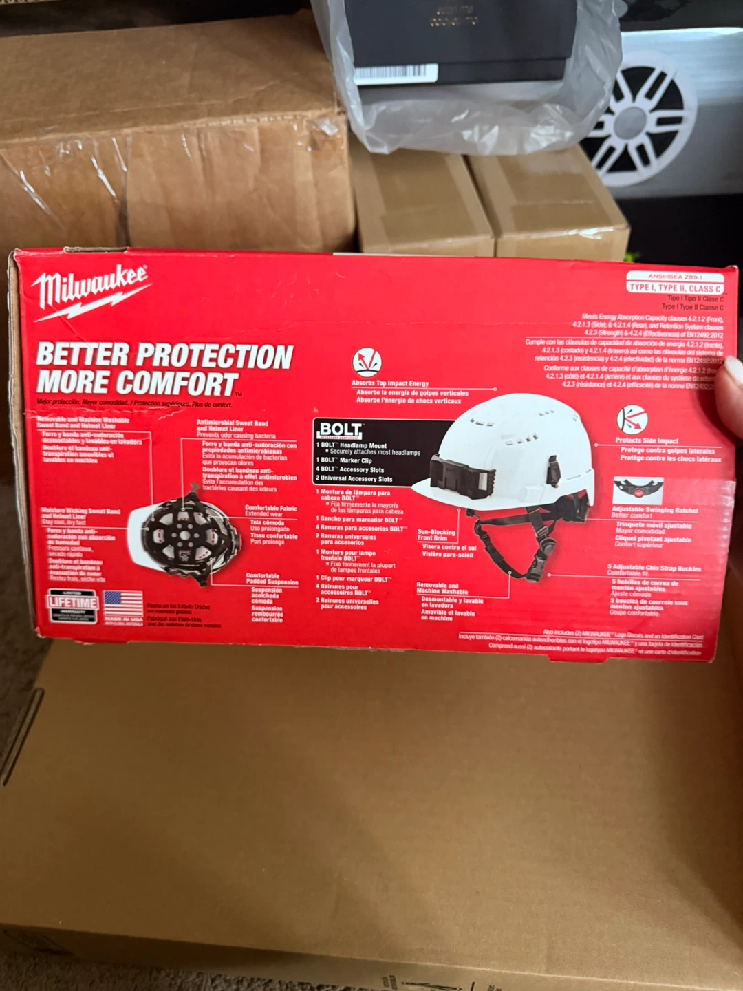 Milwaukee BOLT Front Vented White Type 2 Class C Safety Helmet - photo 2