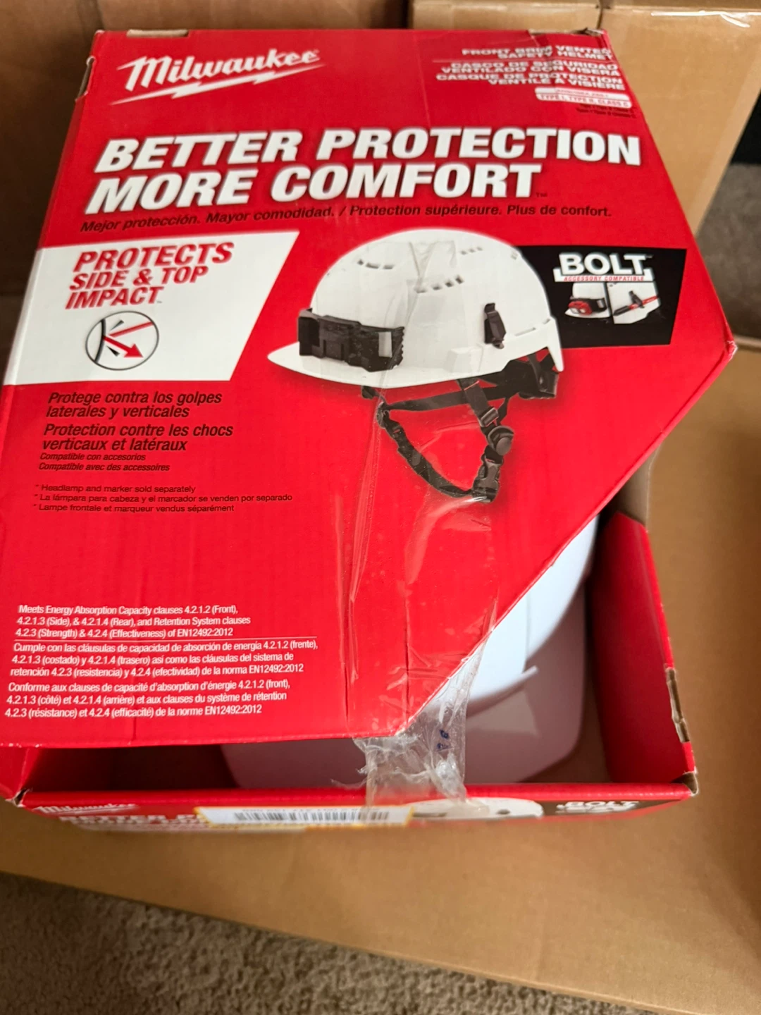 Milwaukee BOLT Front Vented White Type 2 Class C Safety Helmet - photo 4