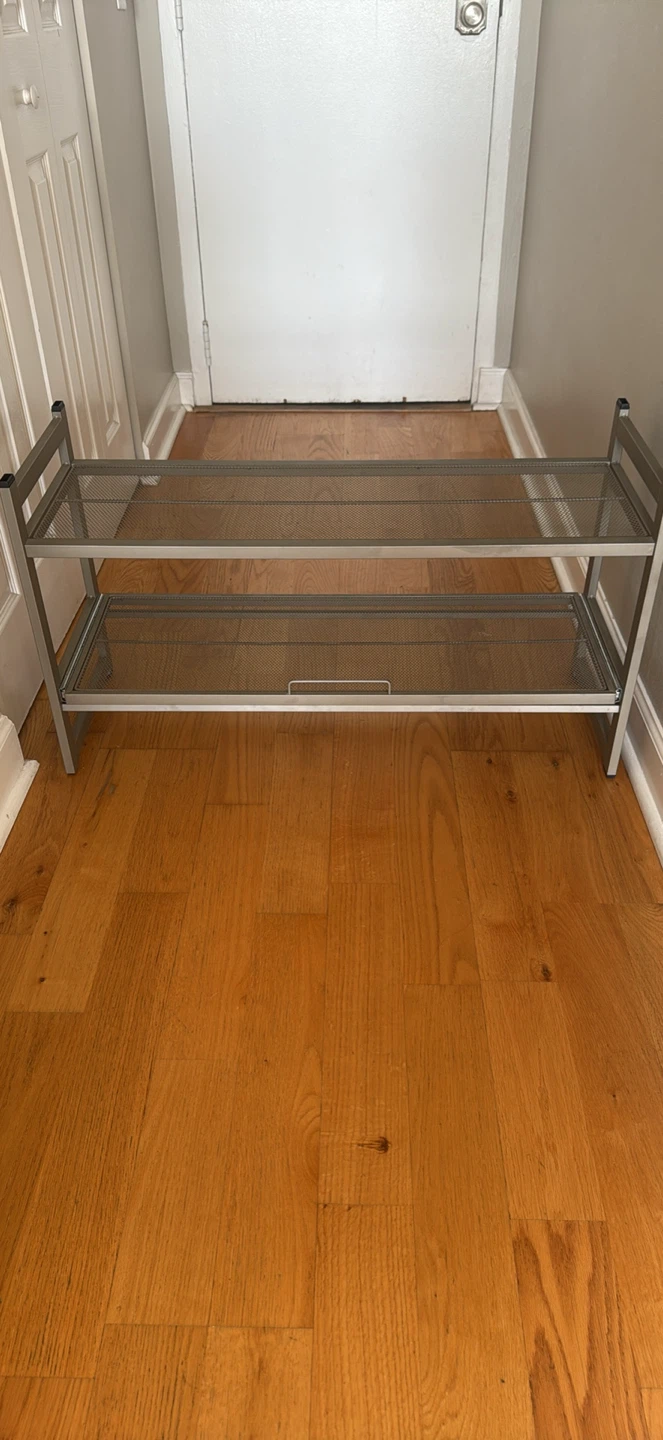 2-Tier Metal Mesh Shoe Rack