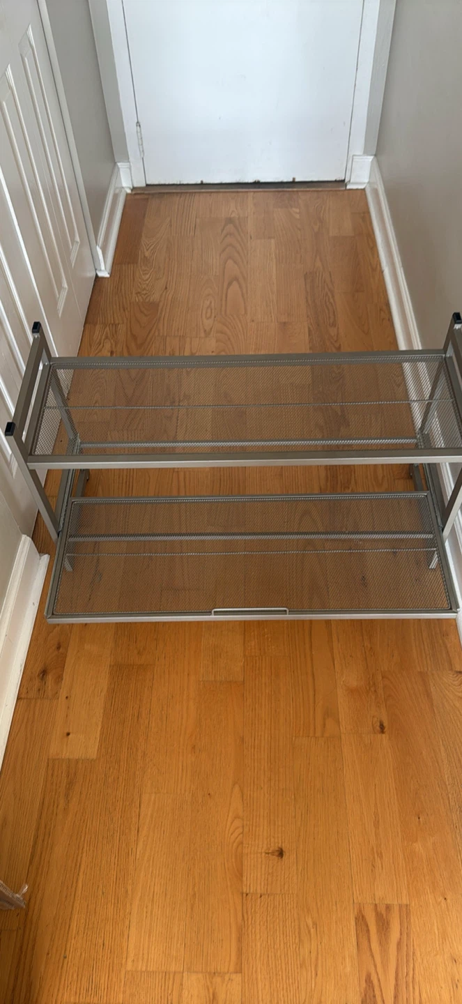 2-Tier Metal Mesh Shoe Rack - photo 2