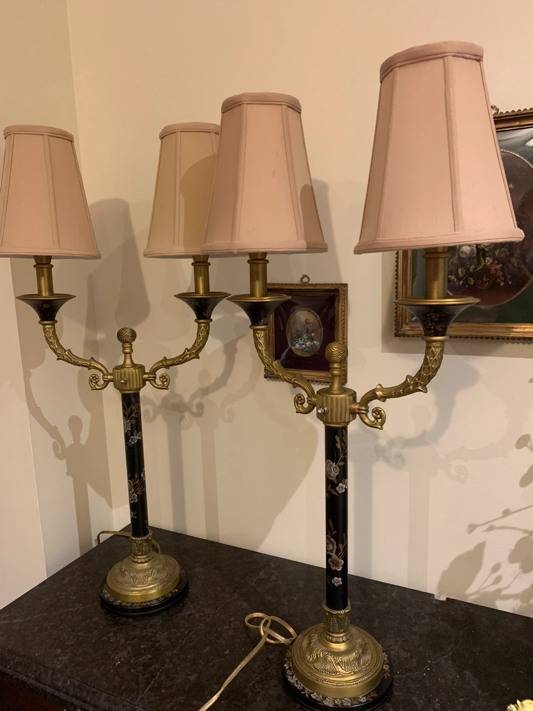Vintage Candelabra Table Lamps (Pair)