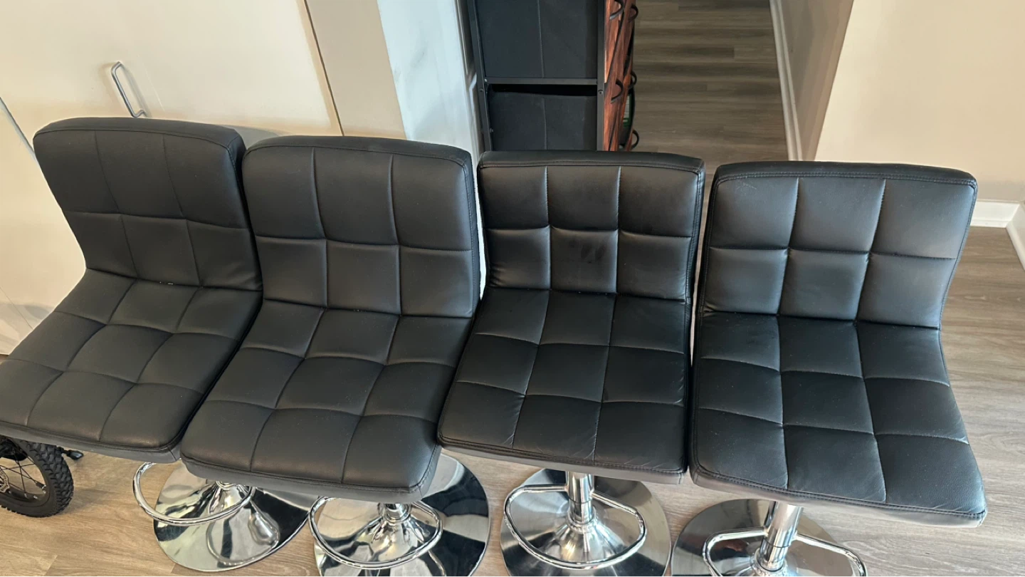 Set of 4 Black Chairs – Like New