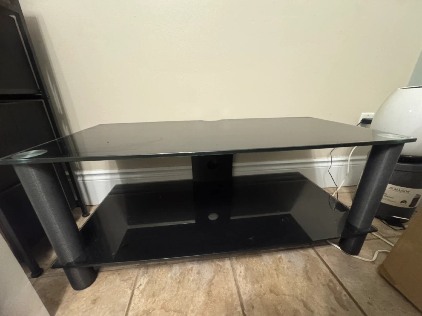 Black Glass TV Stand