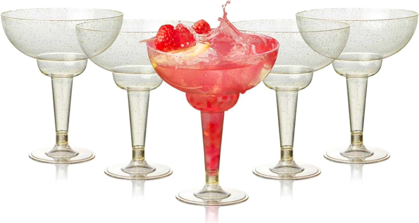 MATANA 48 Elegant Plastic Margarita Cocktail Glasses