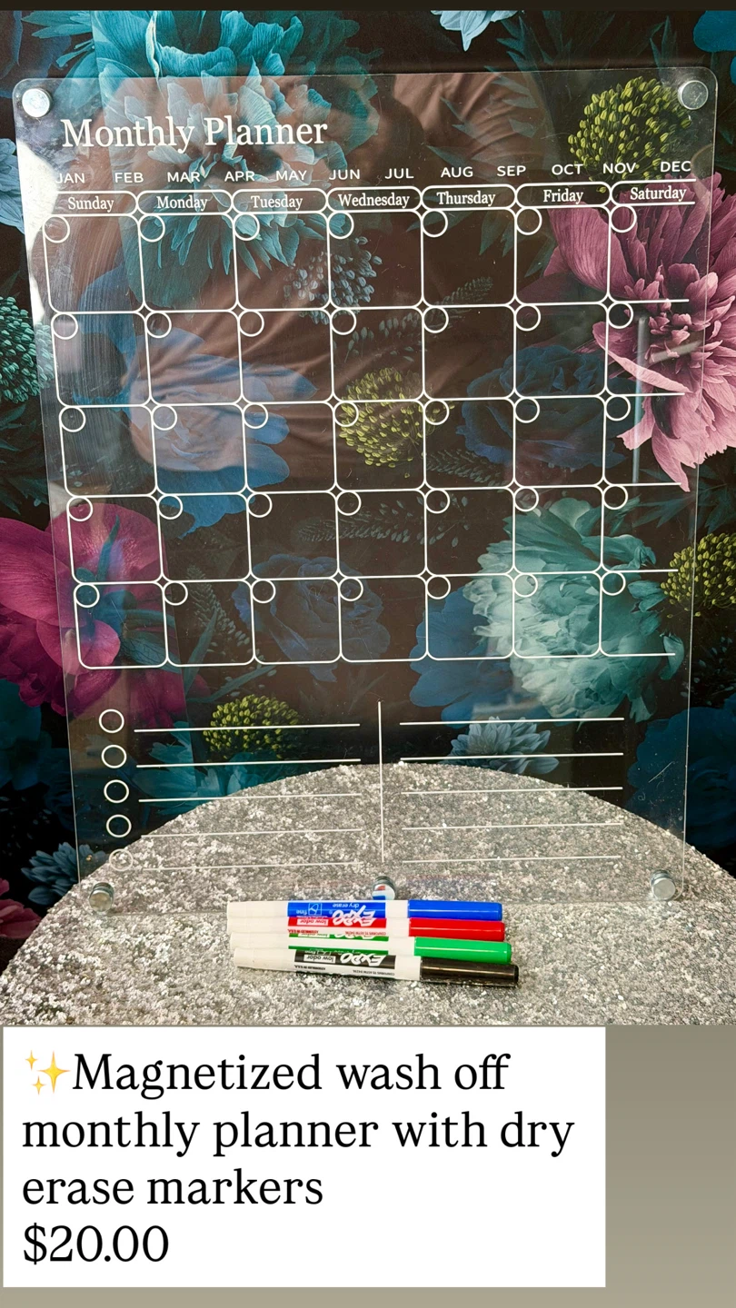 ✨Magnetized Monthly Planner with Dry Erase Markers
