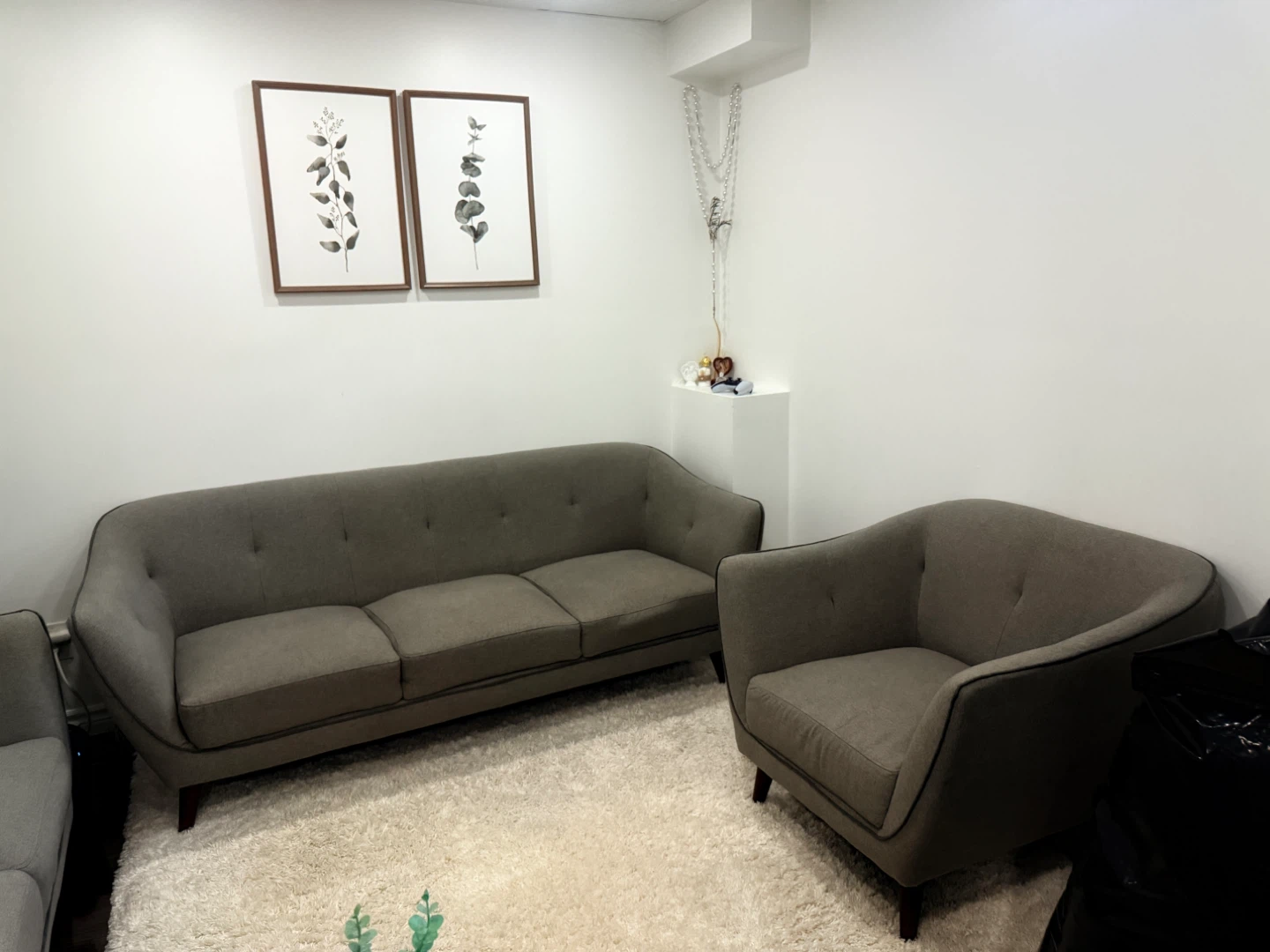 Grey Fabric Loveseat and Armchair Set - photo 2