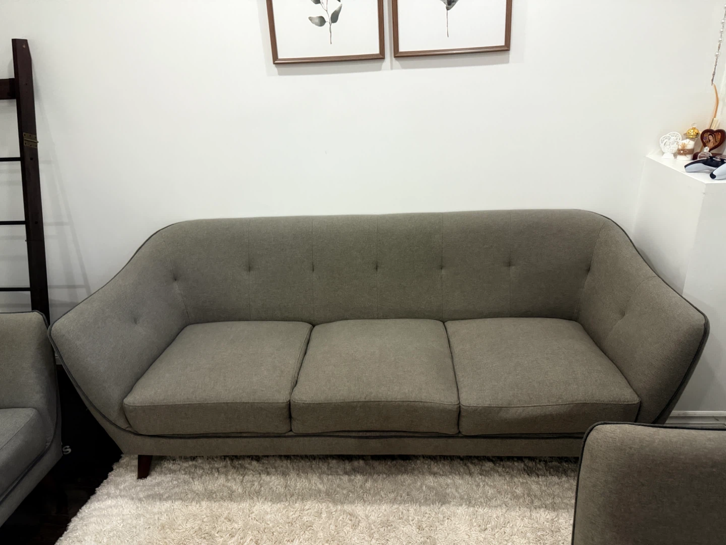 Grey Fabric Loveseat and Armchair Set - photo 5