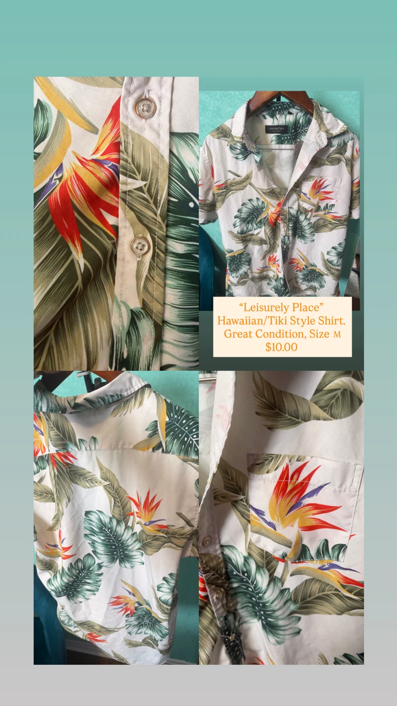 Leisurely Place Hawaiian Shirt Size M