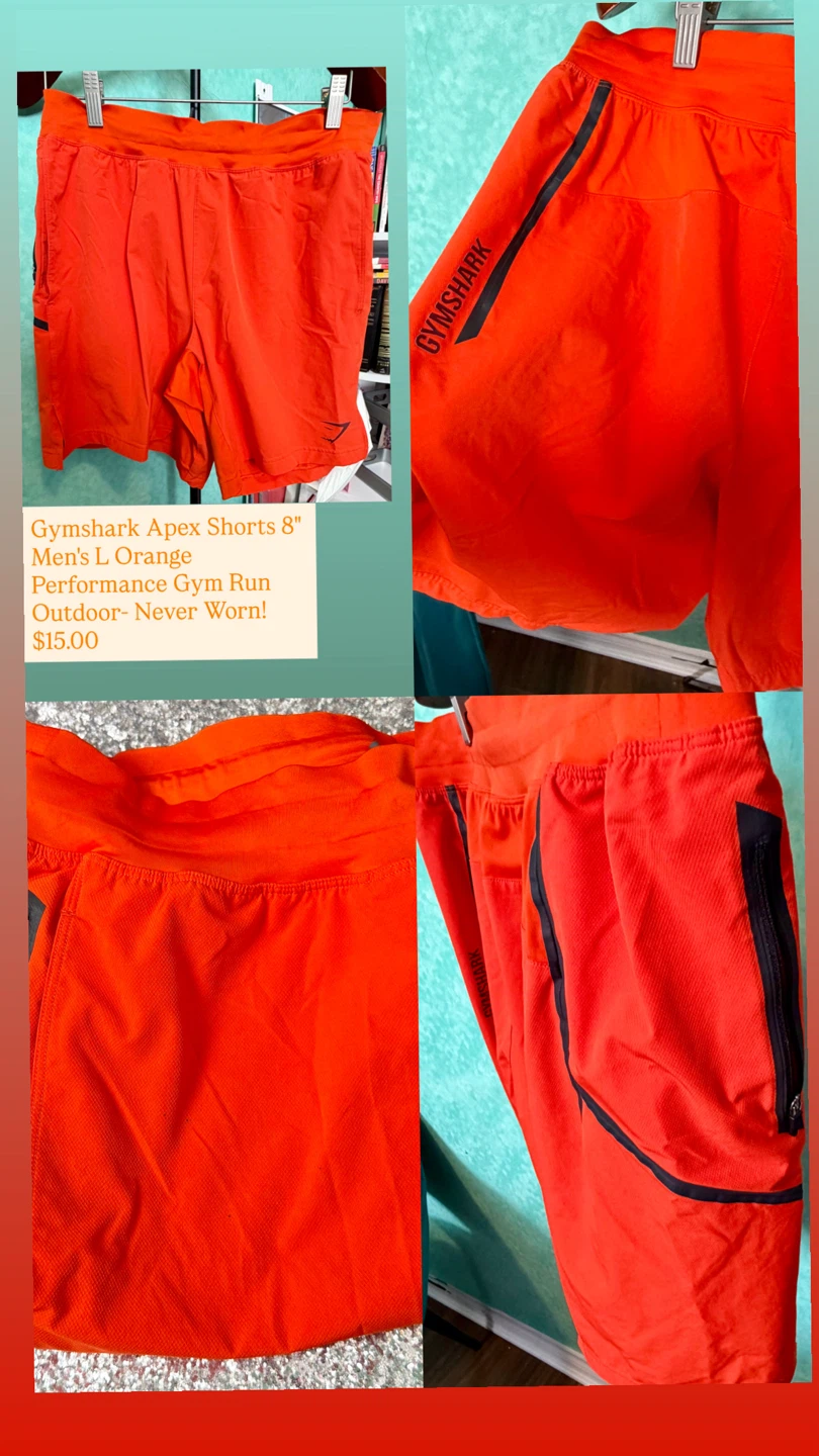 Gymshark Apex 8" Performance Shorts Men's L Orange