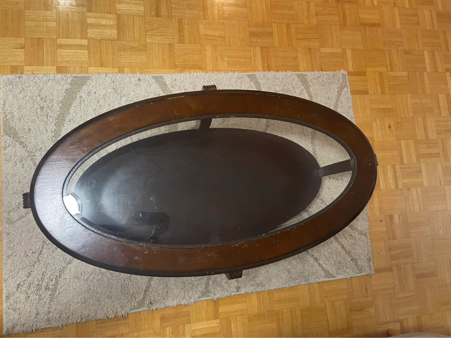 Oval Coffee Table with Glass Top - photo 2