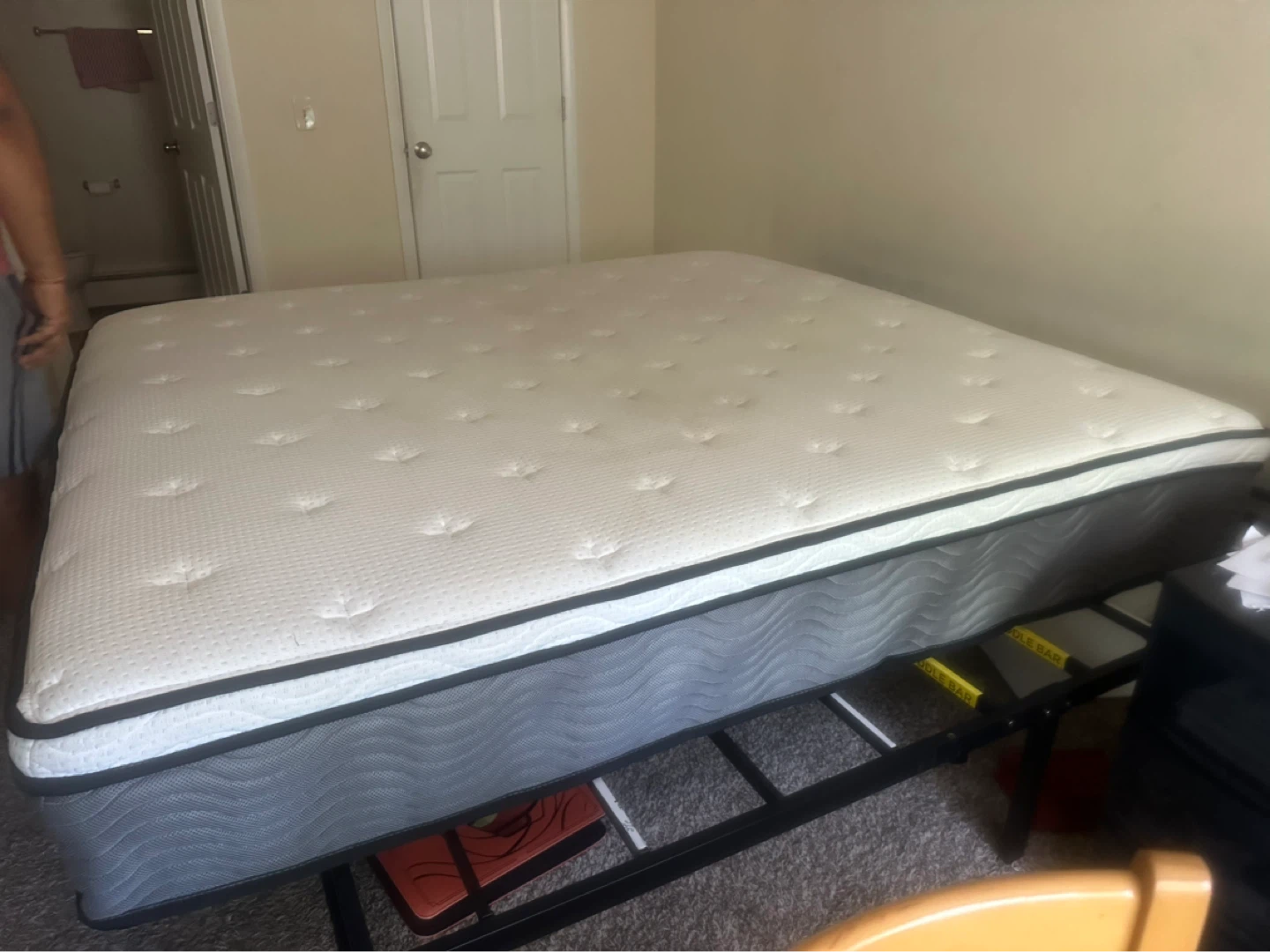 King Size Mattress with Grey and White Design