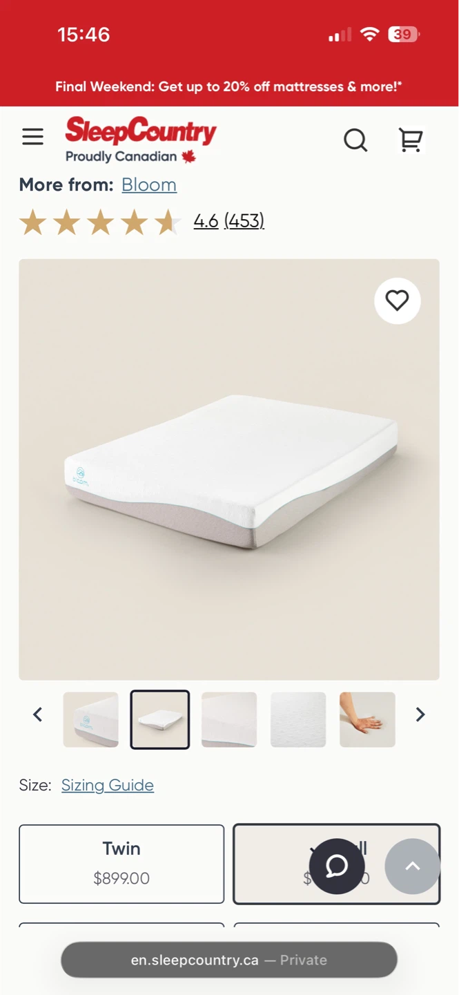 LIKE NEW Bloom Cloud Memory Foam Mattress - Full Size - photo 3
