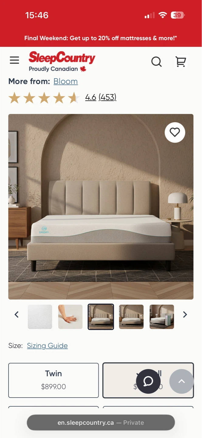 LIKE NEW Bloom Cloud Memory Foam Mattress - Full Size - photo 2