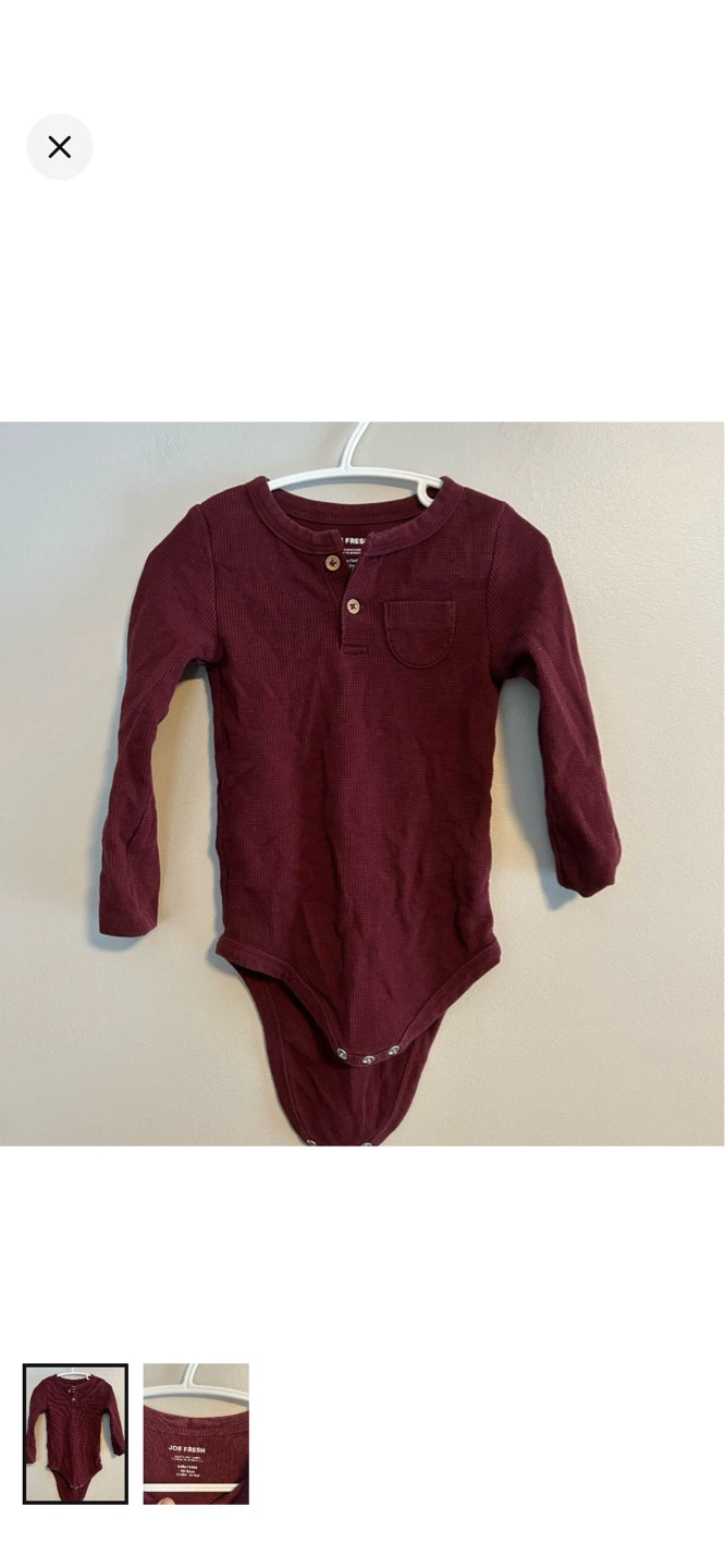 Joe Fresh Baby Burgundy Ribbed Long Sleeve Size 18-24M