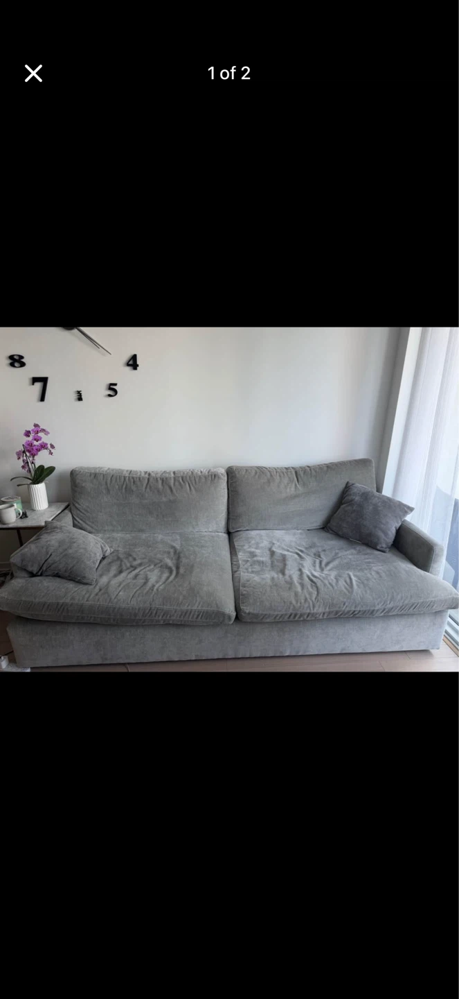Structube CHABLIS Sofa - Grey 89" - photo 2