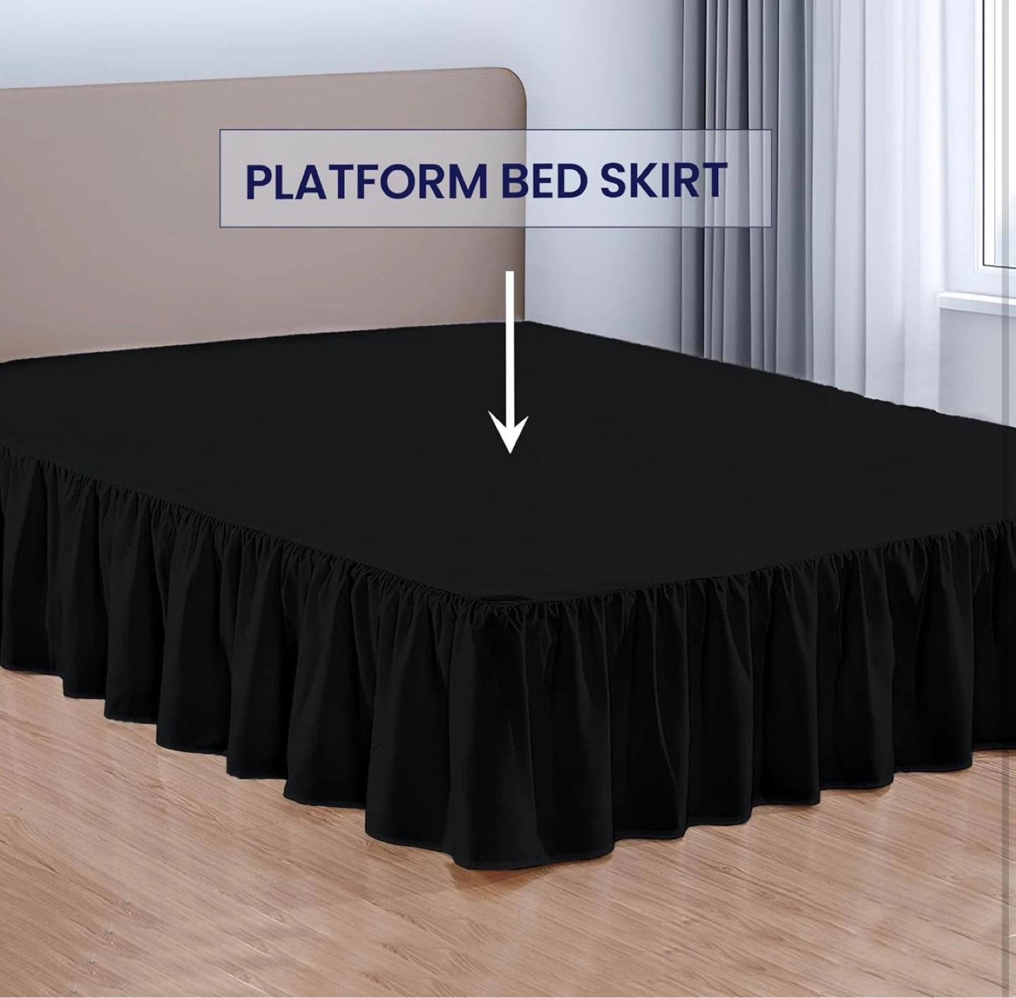 King Bed Skirts (Gray and Black) - photo 2