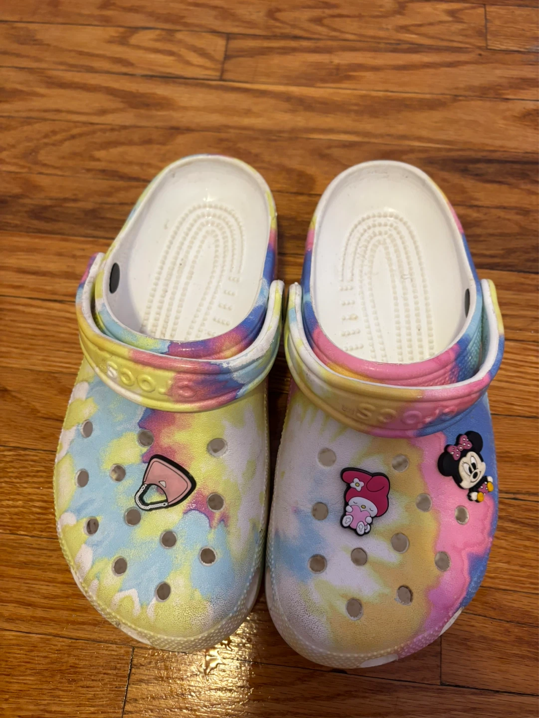 Crocs Tie-Dye Clogs with Charms Size 5/7